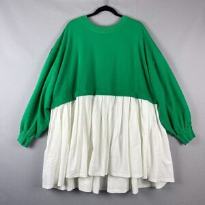 Free People Green and White Mini Dress